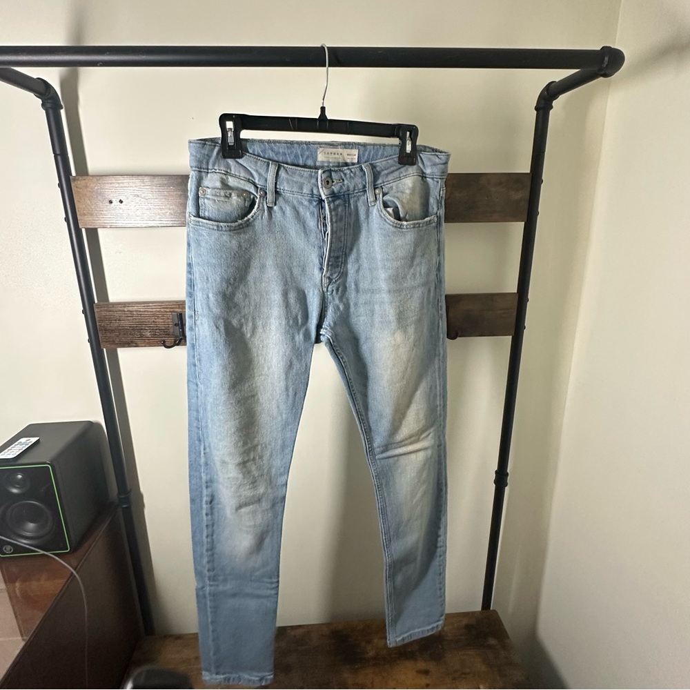 Topman Men's Denim Slim Jeans - Light Blue